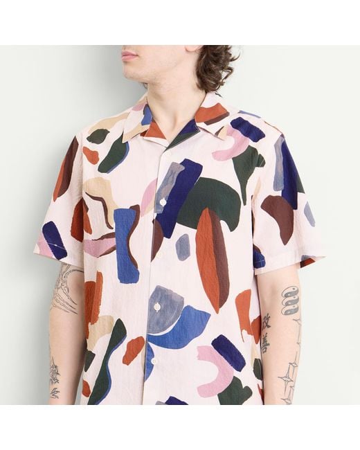 Wax London Multicolor Didcot Abstract Shapes Vacation Shirt for men