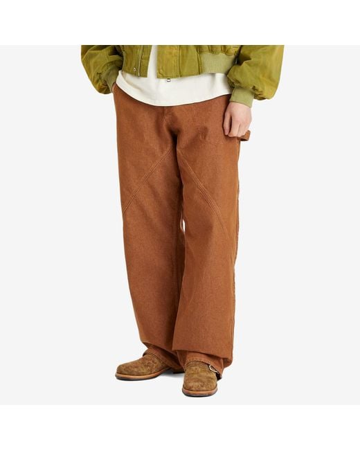 J.W. Anderson Brown Aged Twisted Workwear Jeans for men