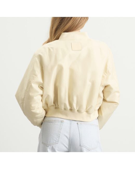 Anine Bing Natural Cropped Leon Bomber Jacket