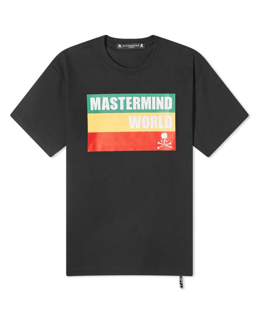 MASTERMIND WORLD Black Rasta Print T-Shirt for men