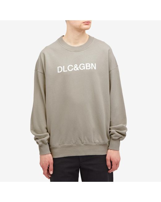 Dolce & Gabbana Gray Logo Crew Sweatshirt for men