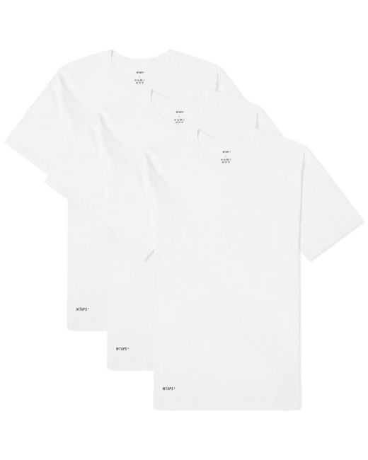 (w)taps White 01 Skivvies 3-Pack T-Shirt for men