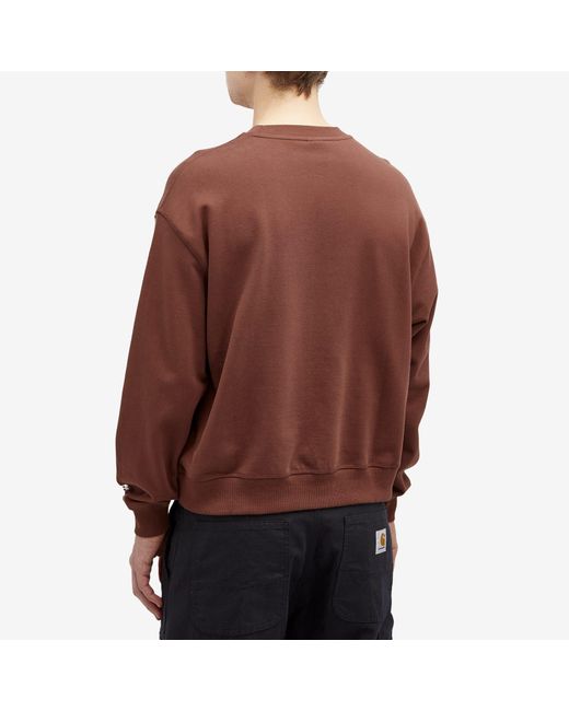 New Balance Brown Varsity Oversized Crewneck Sweat for men