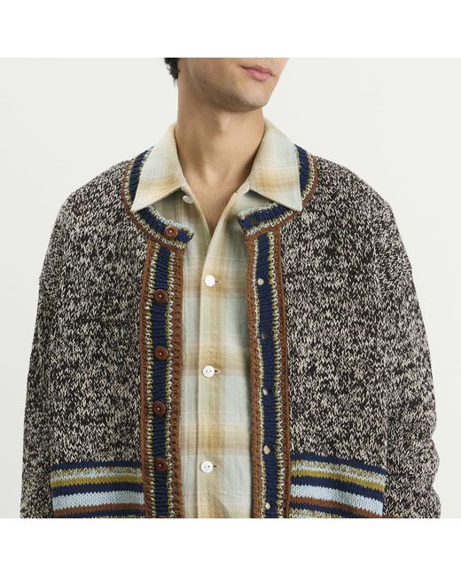 STORY mfg. Black Hand Knit Root Cardigan for men