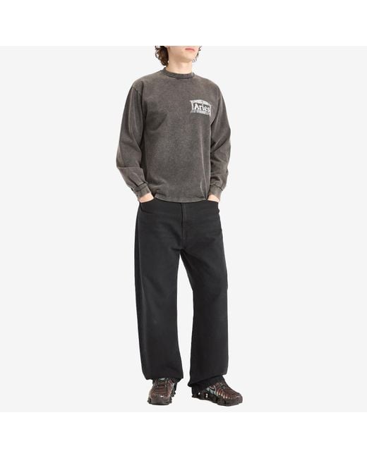 Aries Gray Aged Ancient Temple Long Sleeve T-Shirt for men