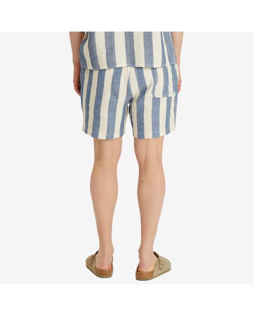 Kardo Blue Handwoven Drawstring Shorts for men