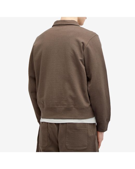 Lady White Co. Brown Lady Co. Textured Full Zip Sweatshirt for men