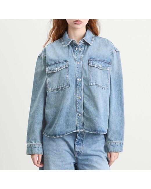 Anine Bing Blue Paxton Shirt