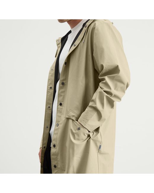 Rains Green Long Jacket for men