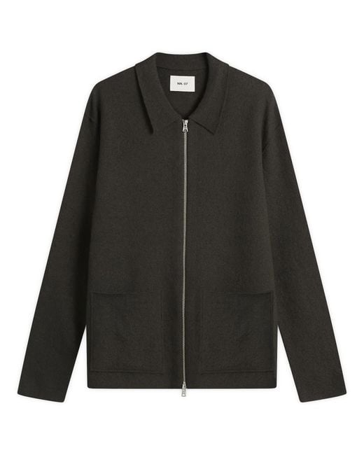 NN07 Black Jonas Merino Zip Jacket for men
