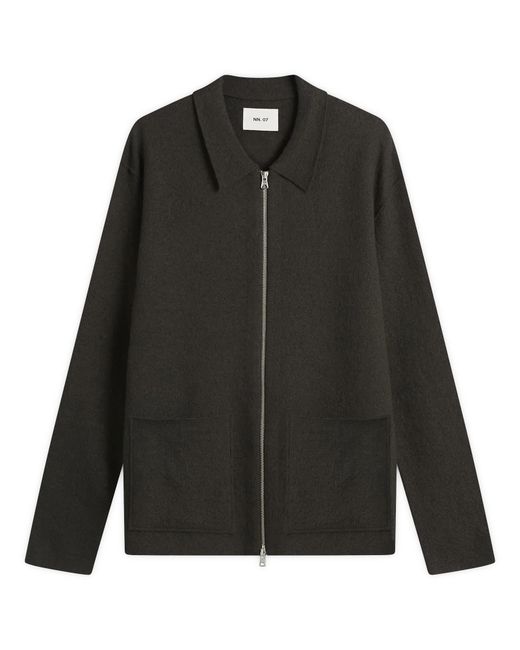 NN07 Black Jonas Merino Zip Jacket for men