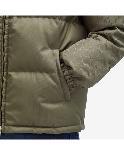 Gucci Green Jacquard Gg Down Jacket for men