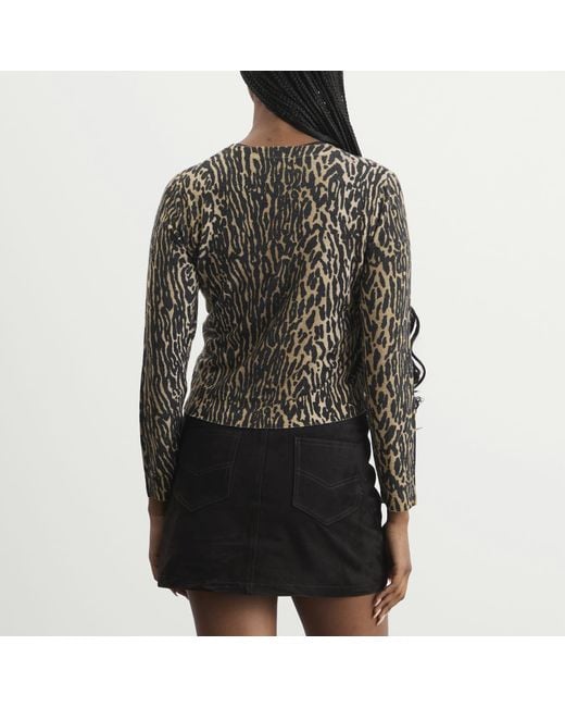Rixo Black Peony Leopard Jumper