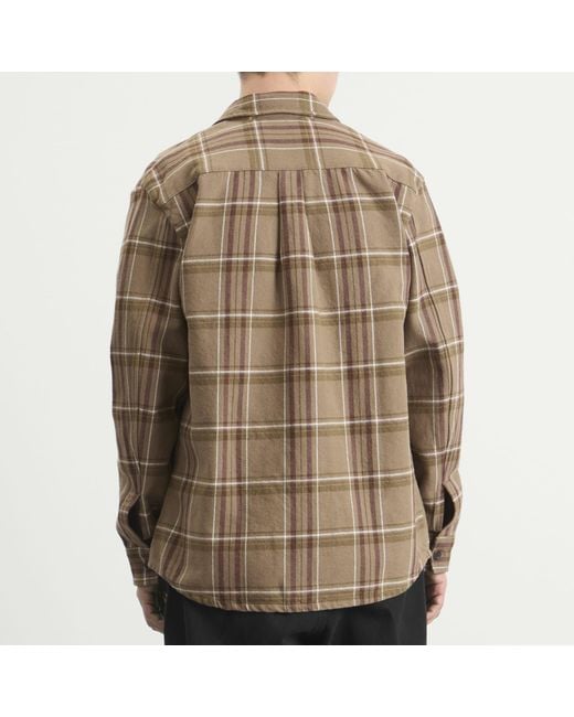 Norse Projects Brown Hjalmer Heavy Twill Check Overshirt for men