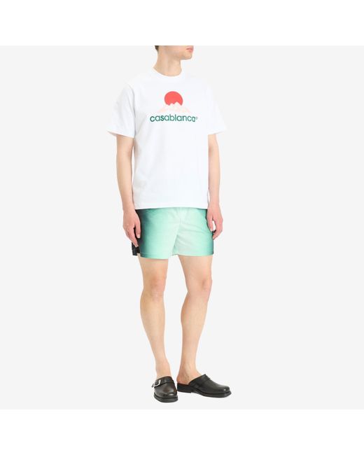 Casablanca Green Jacquard Printed Swim Shorts for men