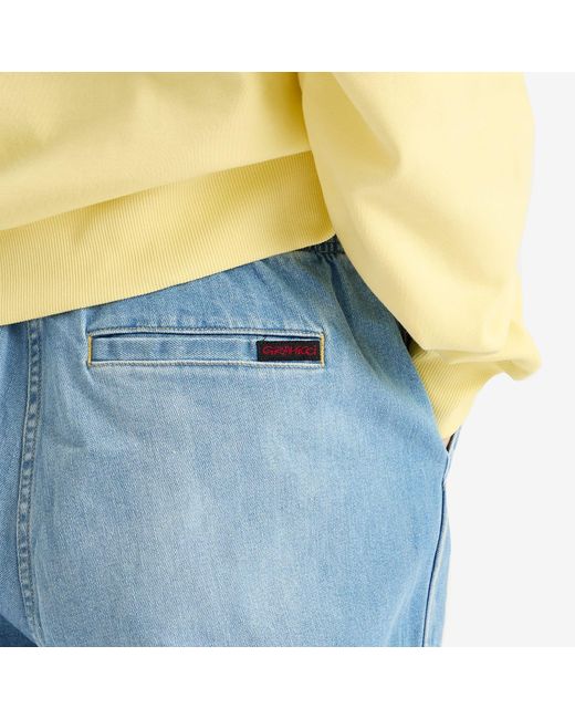 Gramicci Blue Stretch Denim Loose Tapered Pants