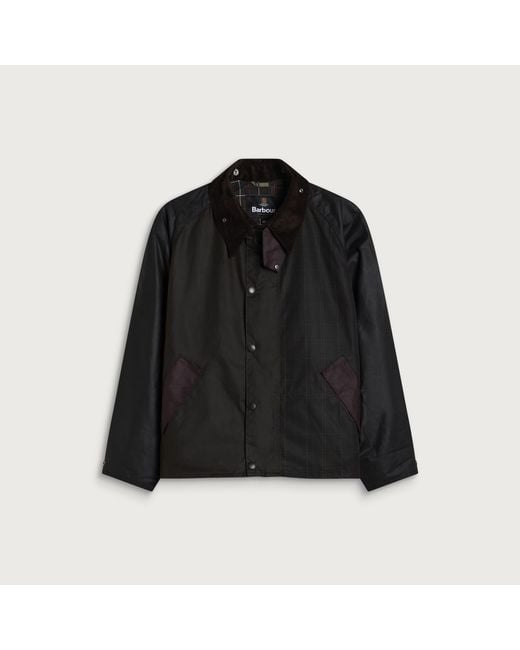 Barbour Black Patchwork Transport Wax Jacket for men