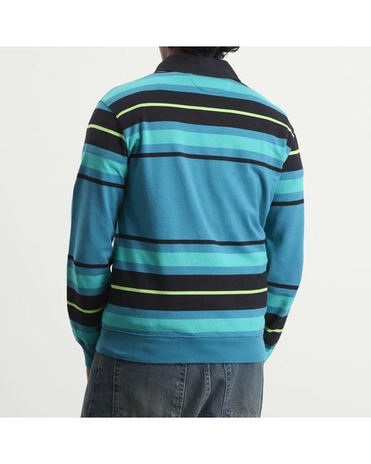 No Problemo Blue Striped Rugby Shirt for men