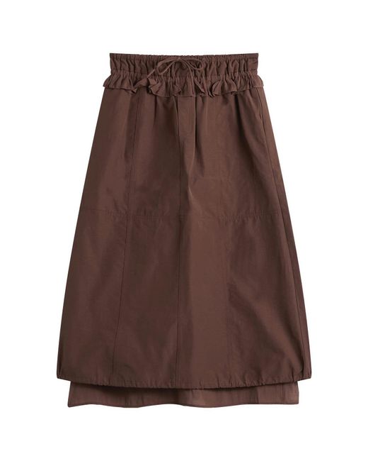 Damson Madder Brown Amber Panel Midi Skirt