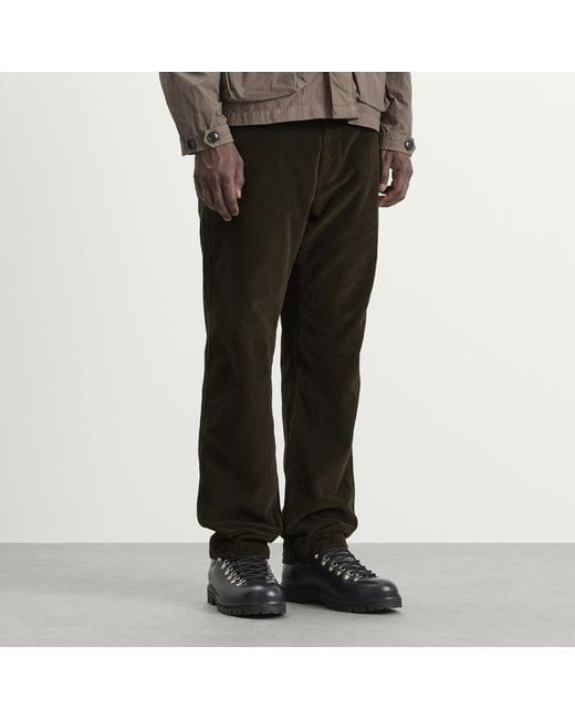 Stone Island Black Organic Cotton Corduroy Trousers for men