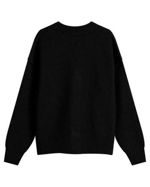 AMI Black Felted Merino Wool Knit Adc Cardigan for men