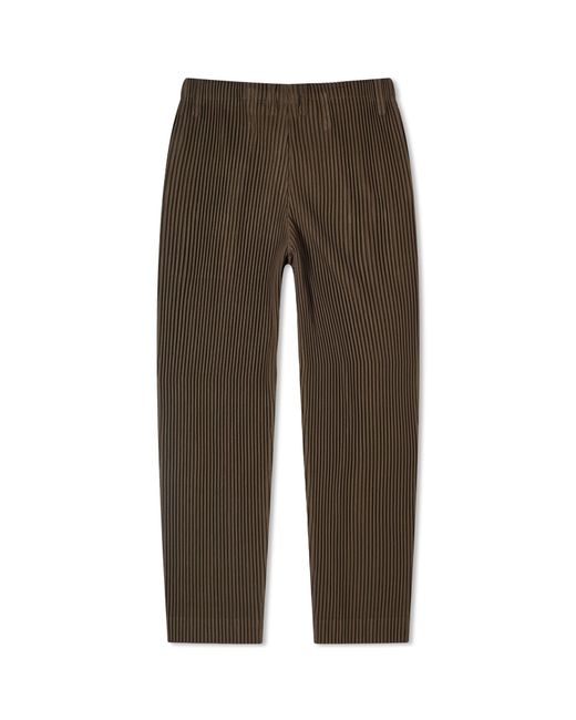 Homme Plissé Issey Miyake Brown Pleated Straight Leg Trousers for men