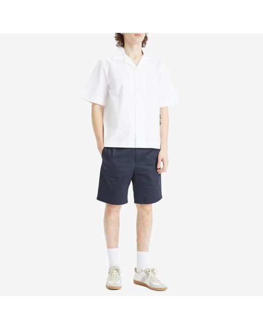 AMI Blue Elasticated Waist Cotton Shorts for men