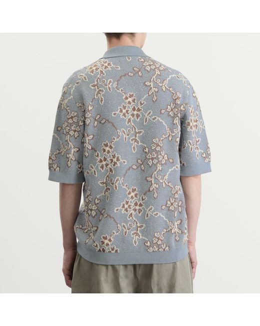 Corridor NYC Blue Trellis Knit Shirt for men