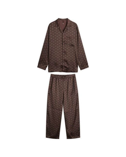 Skims Brown Sateen Sleep Set for men
