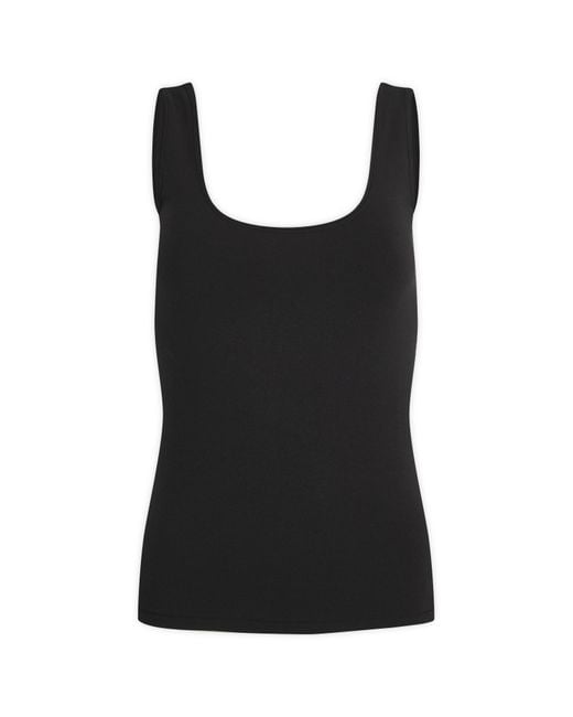 Skims Black Square Neck Tank Top