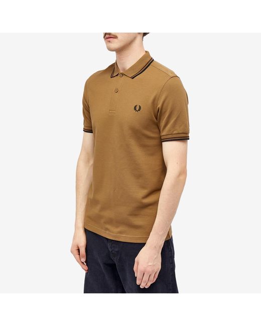 Fred Perry Brown Twin Tipped Polo Shirt for men