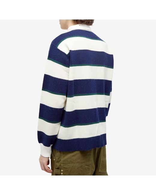 Human Made Blue Rugby Knit Sweater for men