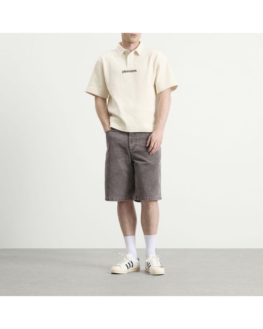 Pleasures White Cable Polo for men
