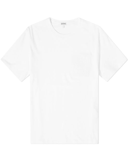 Loewe White Anagram Fake Pocket T-Shirt for men