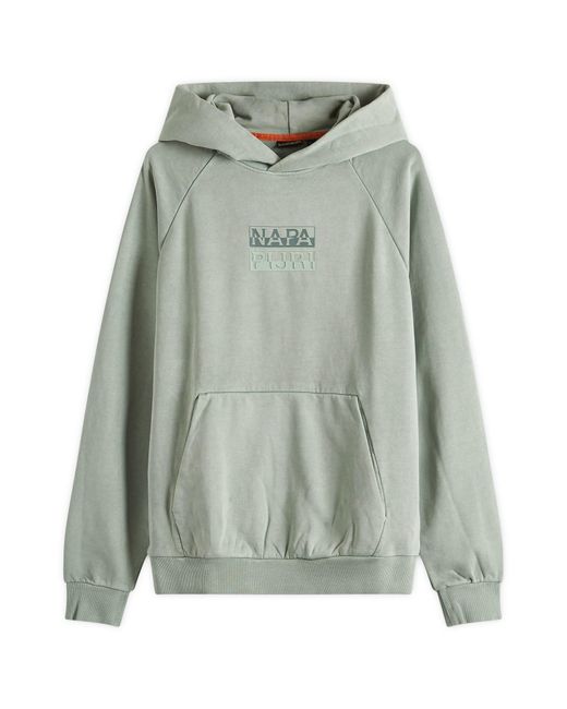 Napapijri Green Split Logo Hoodie for men