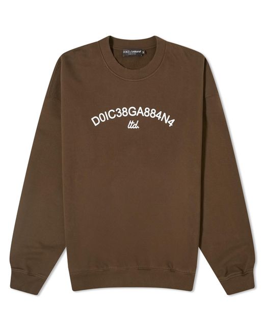 Dolce & Gabbana Brown Number Logo Crew Sweatshirt for men