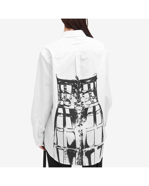 Jean Paul Gaultier White Cage Trompe L'Oeil Shirt