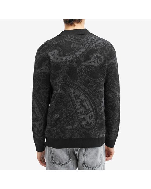 NN07 Black Emerson Paisley Cardigan for men