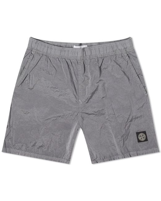 Stone Island Gray Nylon Metal Shorts for men