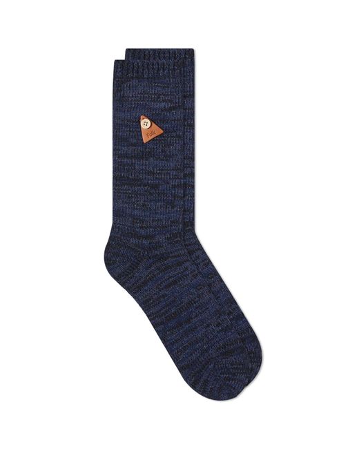 Folk Blue Textured Socks for men