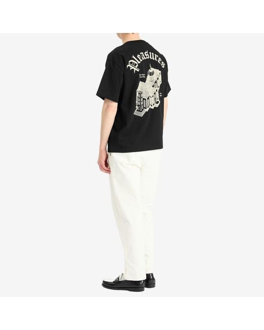 Pleasures Black Chapel Heavyweight T-Shirt for men