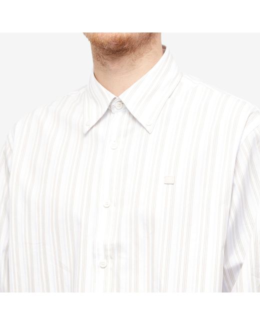 Acne White Sarnno Stripe Shirt for men