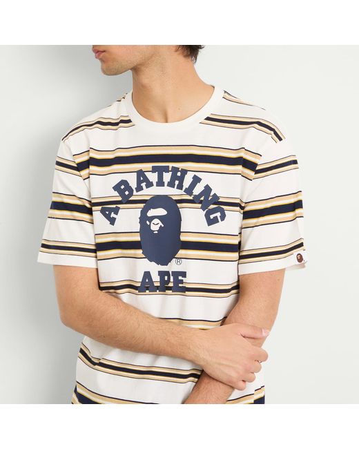 A Bathing Ape Metallic College Stripe Tee for men