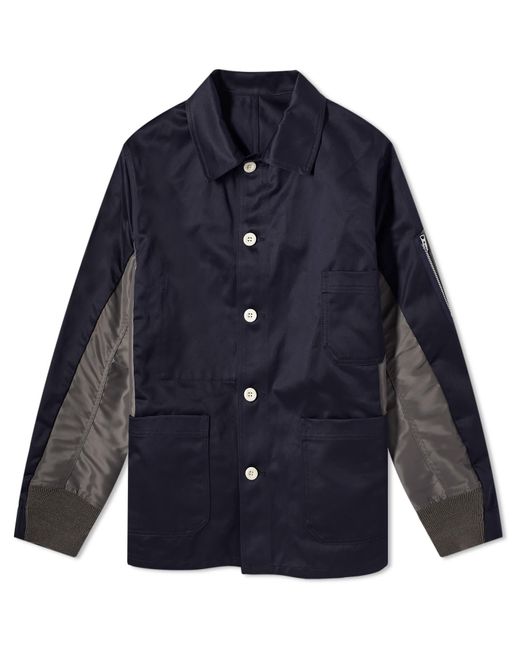 Sacai Blue Chino X Nylon Shirt Jacket for men