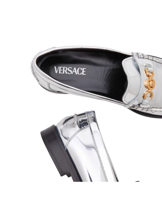 Versace White Medusa Head Loafer Shoes