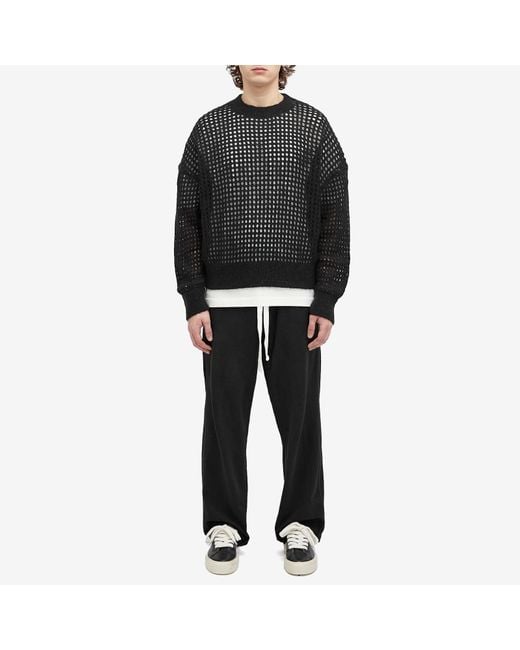 Cole Buxton Black Open Weave Knitted Jumper for men