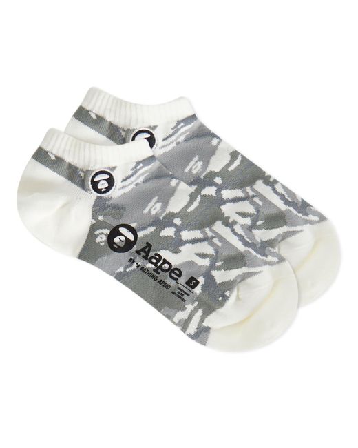 A Bathing Ape Gray Aape Aape Main Socks for men