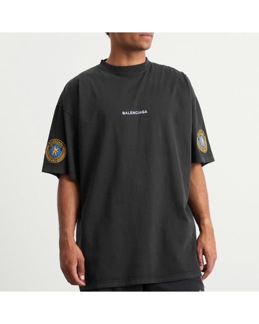 Balenciaga Black Uniform Merch Dry Jersey Oversized T-Shirt for men