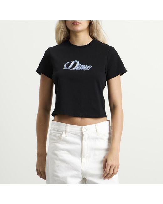 Dime Black Cursive Denim T-Shirt