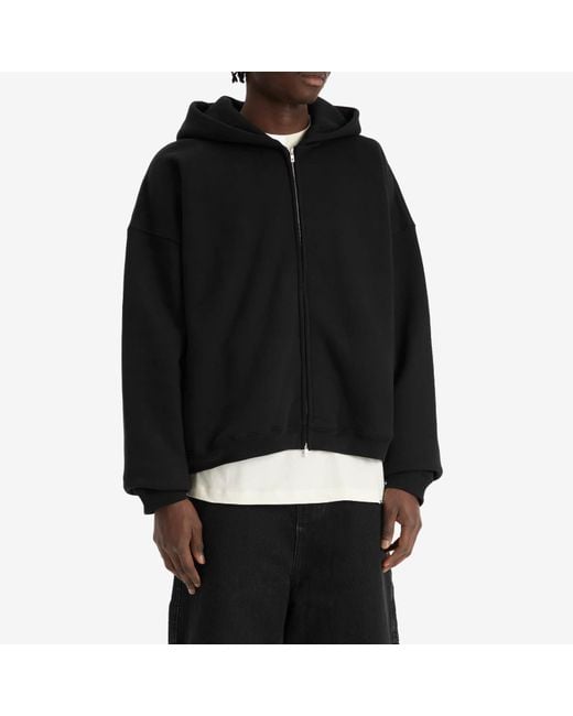 Represent Black Initial Boxy Zip Hoodie for men